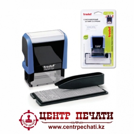 Trodat Printy 4911/DB typo P4. 3 строки, 1 касса, 38х14 мм 