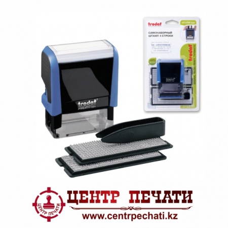 Trodat Printy 4912/DB typo P3. 4 строки, 2 кассы, 47х18 мм